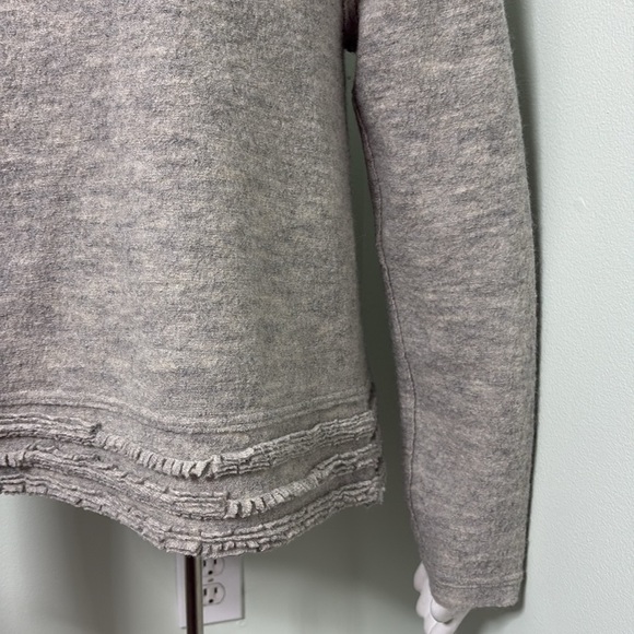 ANTHROPOLOGIE Sleeping On Snow Sweater Cowl Fringe Hem Wool M - Picture 5 of 9